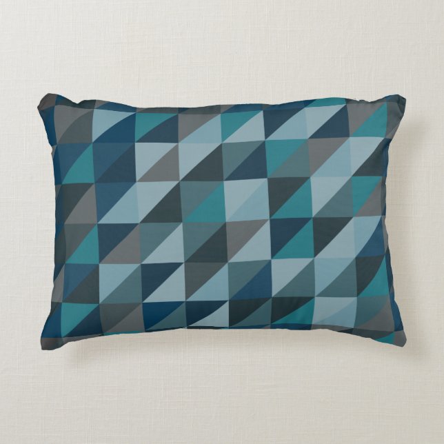 Stijlvol blauw ombre modern geometrisch patroon accent kussen (Voorkant)