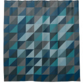 Stijlvol blauw ombre modern geometrisch patroon douchegordijn (Voorkant)