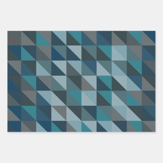 Stijlvol blauw ombre modern geometrisch patroon inpakpapier vel (Voorkant 3)