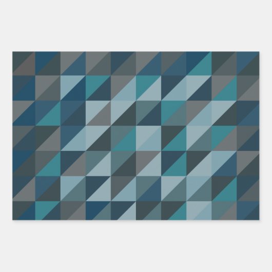 Stijlvol blauw ombre modern geometrisch patroon inpakpapier vel (Voorkant 2)