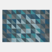 Stijlvol blauw ombre modern geometrisch patroon inpakpapier vel (Voorkant)