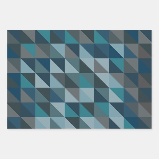 Stijlvol blauw ombre modern geometrisch patroon inpakpapier vel (Voorkant)