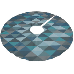 Stijlvol blauw ombre modern geometrisch patroon kerstboom rok
