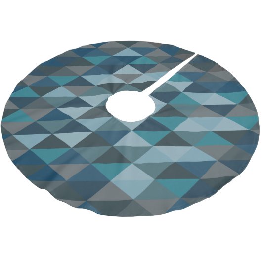 Stijlvol blauw ombre modern geometrisch patroon kerstboom rok (Gekanteld)