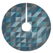 Stijlvol blauw ombre modern geometrisch patroon kerstboom rok (Voorkant)