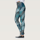 Stijlvol blauw ombre modern geometrisch patroon leggings<br><div class="desc">Een stijlvol modern geometrisch patroon van driehoeken in mooi grijs en blauw ombre.</div>