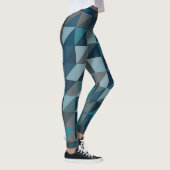Stijlvol blauw ombre modern geometrisch patroon leggings (Rechts)