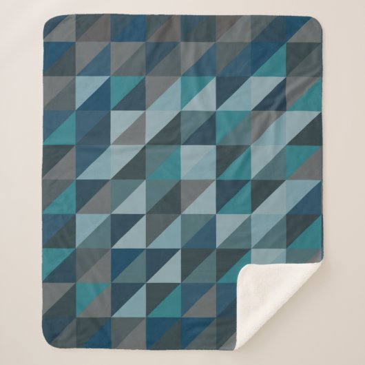 Stijlvol blauw ombre modern geometrisch patroon sherpa deken (Voorkant)