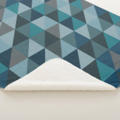 Stijlvol blauw ombre modern geometrisch patroon sherpa deken (3/4)