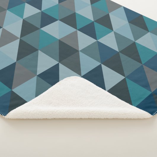 Stijlvol blauw ombre modern geometrisch patroon sherpa deken (3/4)