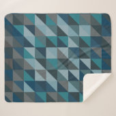 Stijlvol blauw ombre modern geometrisch patroon sherpa deken (Voorkant (horizontaal))