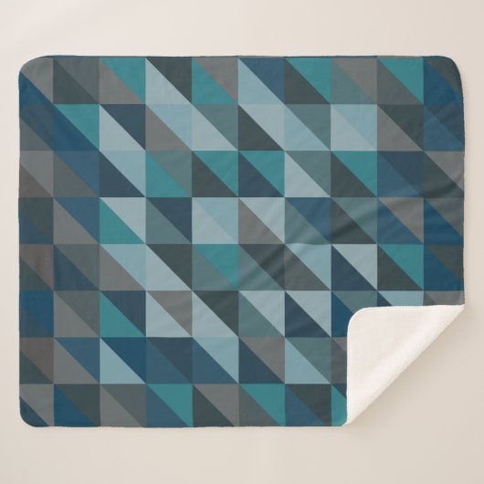 Stijlvol blauw ombre modern geometrisch patroon sherpa deken (Voorkant (horizontaal))