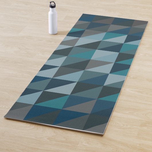 Stijlvol blauw ombre modern geometrisch patroon yogamat (In situ)
