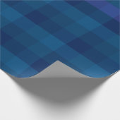 Stijlvol blauw Paars Check Geometric Pset Pattern Cadeaupapier (Hoek)