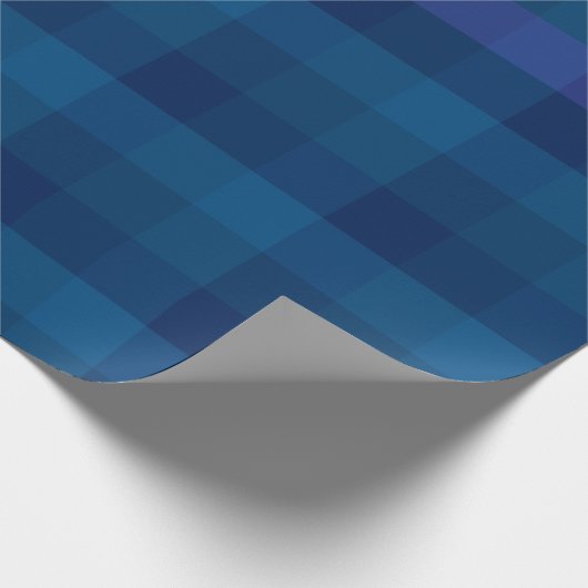 Stijlvol blauw Paars Check Geometric Pset Pattern Cadeaupapier (Hoek)