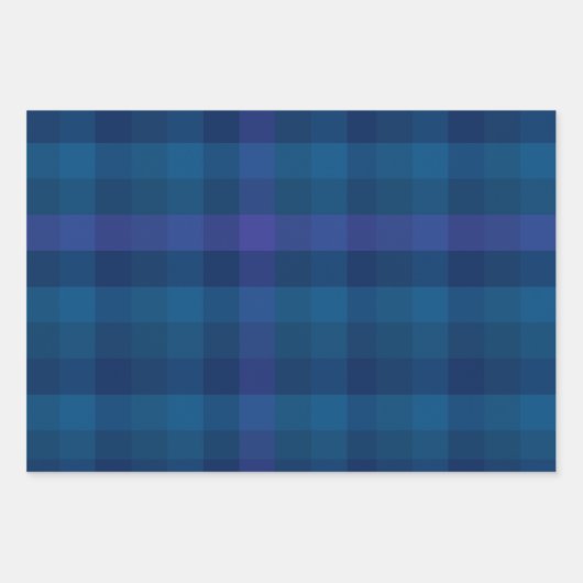 Stijlvol blauw Paars Check Geometric Pset Pattern Inpakpapier Vel (Voorkant 2)