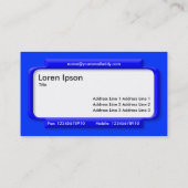 Stijlvol blauw paneel - blauw (0033FF) Visitekaartje (Achterkant)