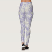 Stijlvol Blauw Parijs Toile-ontwerp Leggings (Achterkant)
