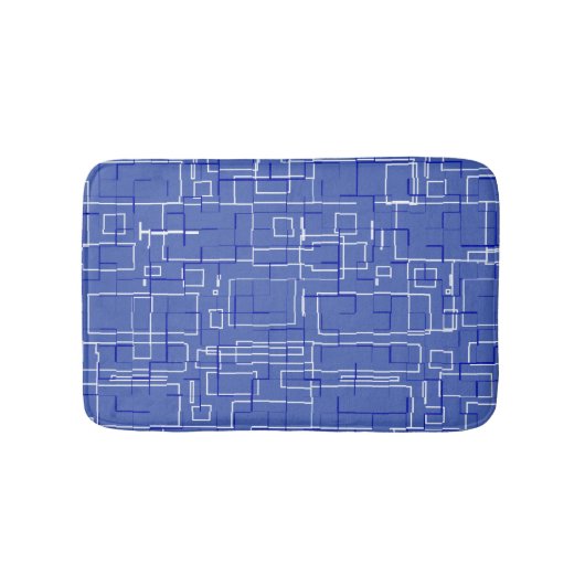 Stijlvol Blauw Patroon Badmat (Voorkant)