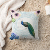 Stijlvol blauw, roze en wit bloemperk kussen (Deken)