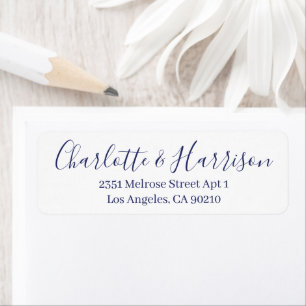 Stijlvol blauw script moderne elegante bruiloft etiket