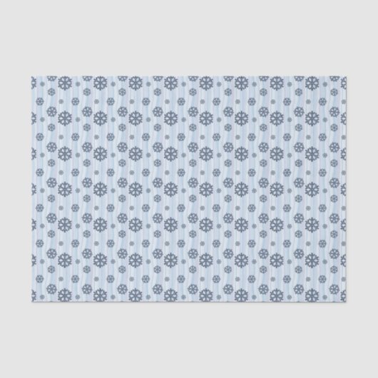 Stijlvol blauw sneeuwvlokpatroon tissuepapier (Voorkant)