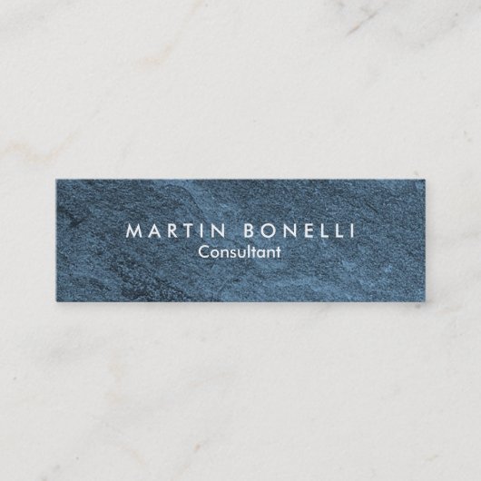 Stijlvol Blauw Stenen Design Artistiek Slim Mini Visitekaartje (Voorkant)