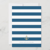 Stijlvol blauw Striped Nautical Vrijgezellenfeest Kaart (Achterkant)