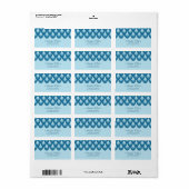Stijlvol Blauw Traandrop Geometrisch Adreslabel Etiket (Full Sheet)
