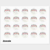 Stijlvol blauw tuinventiel Baby shower Dank u Ronde Sticker (Vel)