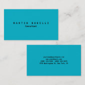 Stijlvol blauw vlak schoon visitekaartje (Voorkant / Achterkant)