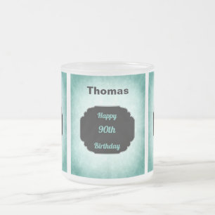 Stijlvol blauw voeg 90th Birthday design toe Matglas Koffiemok