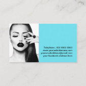 Stijlvol blauw Waterverf Splash MUA Visitekaartje (Achterkant)