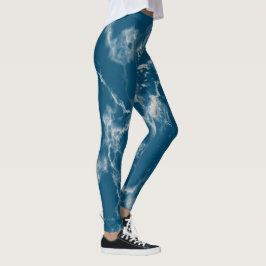 Stijlvol blauw wit Aqua Marble Pattern Cute Girly Leggings