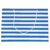 Stijlvol blauw wit gestreept Sjabloon Modern Trend Groot Cadeauzakje (Voorkant)