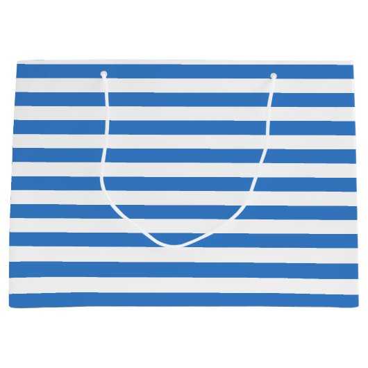 Stijlvol blauw wit gestreept Sjabloon Modern Trend Groot Cadeauzakje (Voorkant)