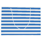 Stijlvol blauw wit gestreept Sjabloon Modern Trend Groot Cadeauzakje (Achterkant)
