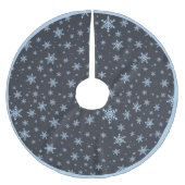 Stijlvol blauw wit Snowflake-patroon Kerstboom Rok (Voorkant)