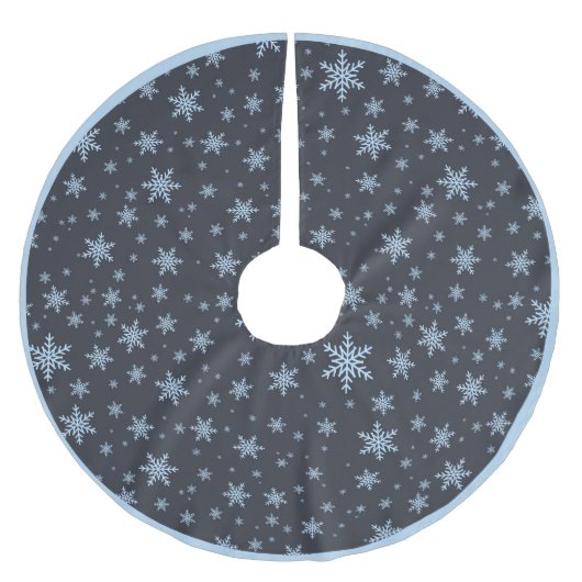 Stijlvol blauw wit Snowflake-patroon Kerstboom Rok (Voorkant)