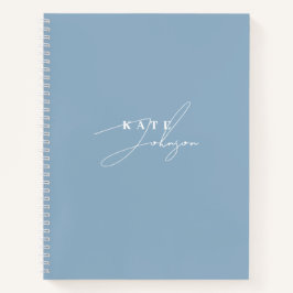 Stijlvol Blauwe Handtekening Script Monogram Notitieboek