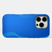 Stijlvol blauwe leer Case-Mate iPhone case (Achterkant (horizontaal))