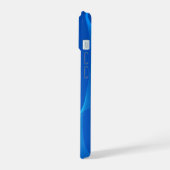 Stijlvol blauwe leer iPhone 15 case (Linkerkant)