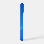 Stijlvol blauwe leer iPhone 15 case (Rechterkant)