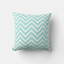 Stijlvol Blauwgroen blauw Chevron-patroon Kussen
