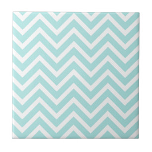 Stijlvol Blauwgroen blauw Chevron-patroon Tegeltje
