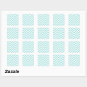 Stijlvol Blauwgroen blauw Chevron-patroon Vierkante Sticker (Vel)