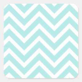 Stijlvol Blauwgroen blauw Chevron-patroon Vierkante Sticker