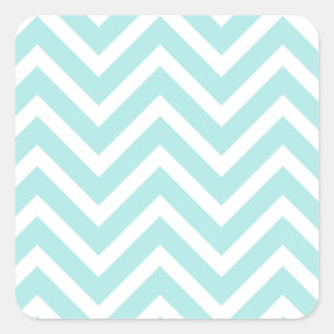 Stijlvol Blauwgroen blauw Chevron-patroon Vierkante Sticker