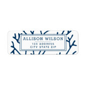 Stijlvol Blauwgroen blauw koraalpatroon - Ocean Th Etiket (Voorkant)