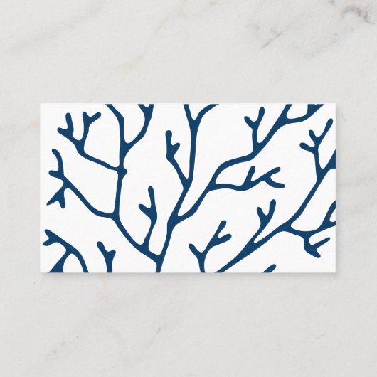 Stijlvol Blauwgroen blauw koraalpatroon - Ocean Th Visitekaartje (Achterkant)